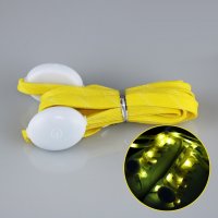 Светящиеся LED шнурки для обуви из нейлона, 1 пара , жёлтые