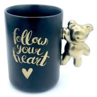 Кружка с мишкой &quot;Follow your heart&quot; - Кружка с мишкой "Follow your heart"