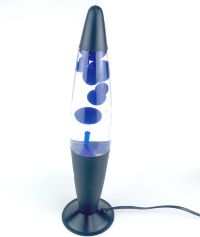 Лава лампа синяя, 40 см , чёрный корпус